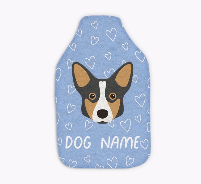 Heart Pattern: Personalised {breedFullName} Hot Water Bottle